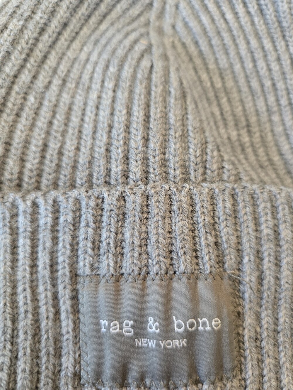 Rag & Bone Light Gray Ribbed Knit Cuff Beanie. NWT Gifts Fall Winter - Picture 3 of 4